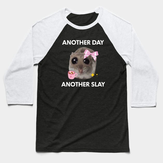 Another Day, Another Sl*y Sad Hamster Meme Baseball T-Shirt by Halby